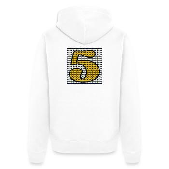 5e anniversaire des enfants - Anniversaire d’hiver cinq - Veste à capuche bio Premium Unisexe - blanc - Dos - Thijin (182cm)