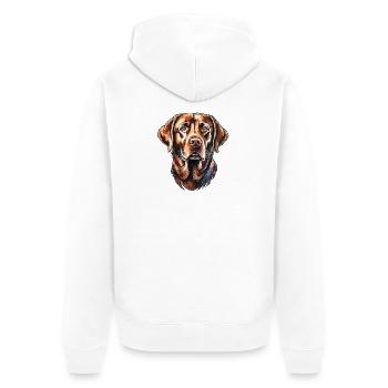 Labrador Retriever Portrait - Veste à capuche bio Premium Unisexe - blanc - Dos - Thijin (182cm)