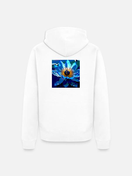 The Blue Lotus - Unisex Premium Organic Zip Hoodie - white