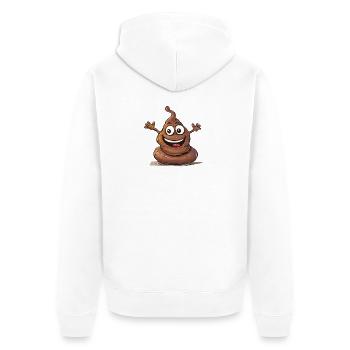 Lustiges Baby Body Kacke Kackhaufen - Unisex Premium Bio Zip Hoodie - Weiß - Hinten - Thijin (182cm)
