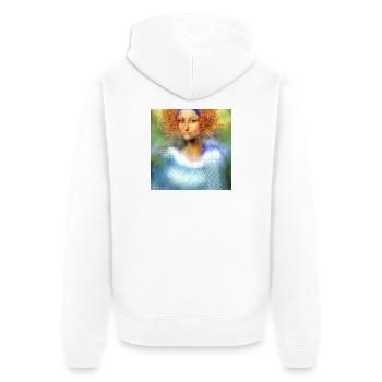 Kreative Powerfrau Digital-Art - Unisex Premium Bio Zip Hoodie - Weiß - Hinten - Thijin (182cm)