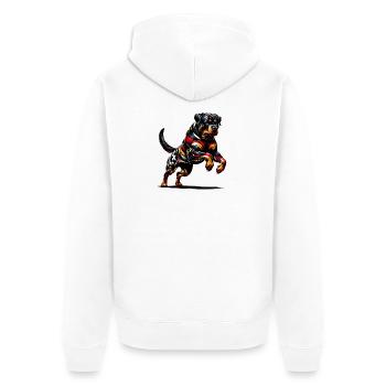 Rottweiler flag Germany design - Unisex Premium Organic Zip Hoodie - white - Back - Thijin (182cm)