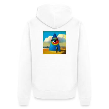Surreal 04 - Unisex Premium Organic Zip Hoodie - white - Back - Thijin (182cm)