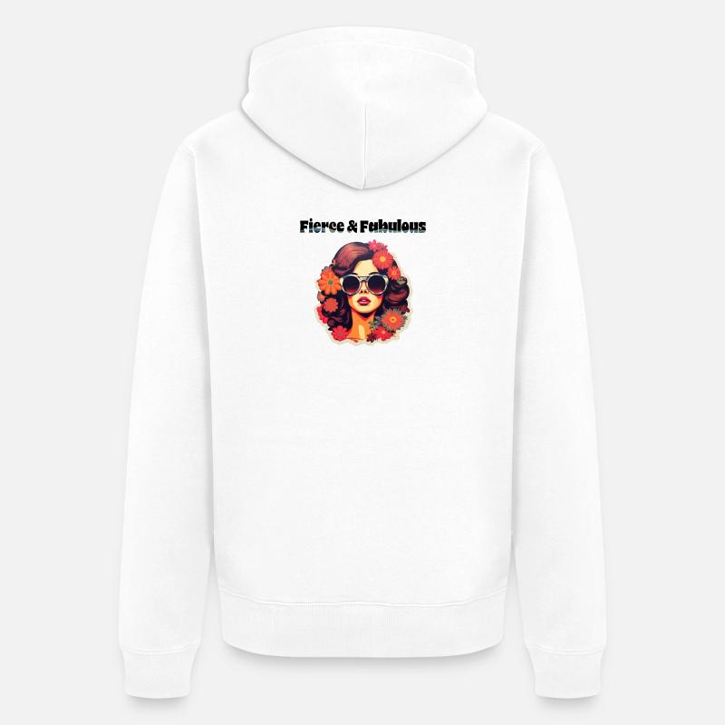Féroce et fabuleux - Veste à capuche bio Premium Unisexe - blanc