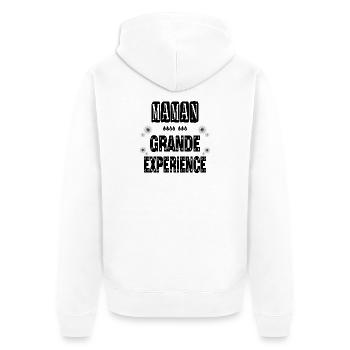 Maman Avec Une Grande Expérience Mère - Veste à capuche bio Premium Unisexe - blanc - Dos - Thijin (182cm)