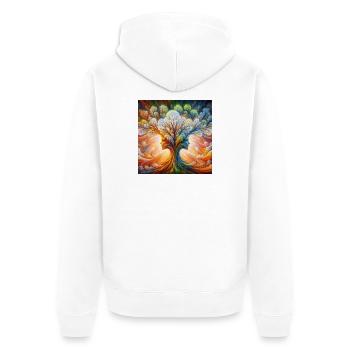 Tree of Life - Unisex Premium Organic Zip Hoodie - white - Back - Thijin (182cm)