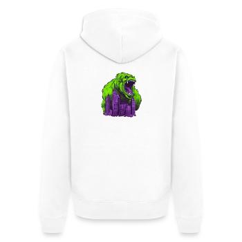 Gorilla 07 - Unisex Premium Bio Zip Hoodie - Weiß - Hinten - Thijin (182cm)