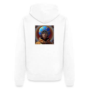 Portrait Woman 02 - Unisex Premium Organic Zip Hoodie - white - Back - Thijin (182cm)