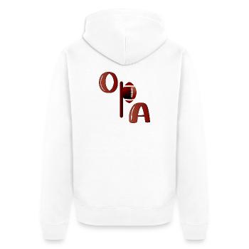 OPA AMERICAN FOOTBALL SPORT - Unisex Premium Bio Zip Hoodie - Weiß - Hinten - Thijin (182cm)