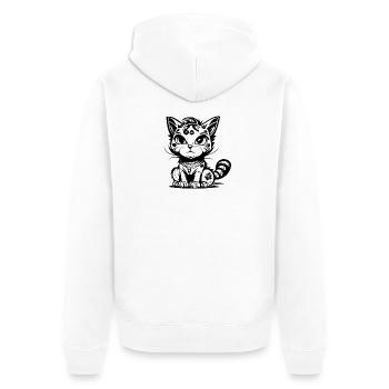 Mignon assis Manga Comic Cat - Veste à capuche bio Premium Unisexe - blanc - Dos - Thijin (182cm)