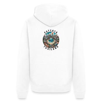Pattaya Thailand Reise Design - Unisex Premium Bio Zip Hoodie - Weiß - Hinten - Thijin (182cm)