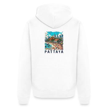 Pattaya Thailand Strand Design - Unisex Premium Bio Zip Hoodie - Weiß - Hinten - Thijin (182cm)