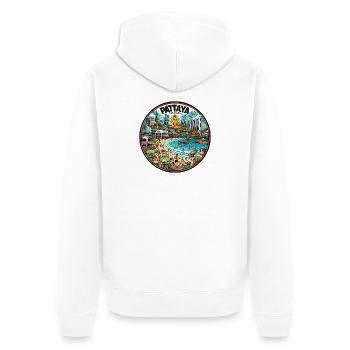 Pattaya Stadt Thailand Design - Unisex Premium Bio Zip Hoodie - Weiß - Hinten - Thijin (182cm)