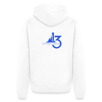 Bouches du Rhône - Unisex Premium Bio Zip Hoodie - Weiß - Hinten - Thijin (182cm)