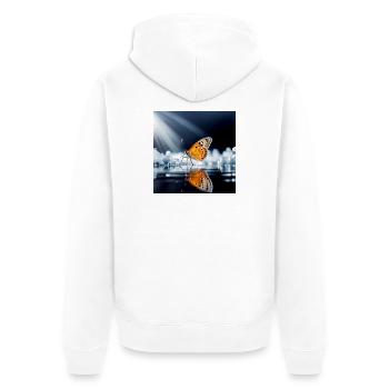 Papillon - Veste à capuche bio Premium Unisexe - blanc - Dos - Thijin (182cm)