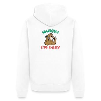 Je ne me soucie pas de l’attitude de déclaration d’indifférence - Veste à capuche bio Premium Unisexe - blanc - Dos - Thijin (182cm)