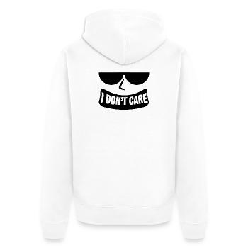 Chill Cool Saying I Don't Care Attitude Relax - Unisex Premium Organic Zip Hoodie - white - Back - Thijin (182cm)