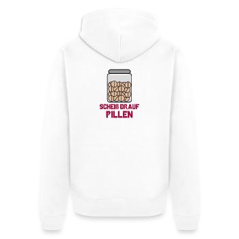 I don't care, statement, indifferent, funny - Unisex Premium Organic Zip Hoodie - white - Back - Thijin (182cm)