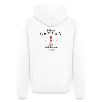 Lighthouse Camping Mer du Nord Allemagne - Veste à capuche bio Premium Unisexe - blanc - Dos - Thijin (182cm)