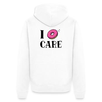 Is Mir Egal Witzig Donut Statement - Unisex Premium Bio Zip Hoodie - Weiß - Hinten - Thijin (182cm)