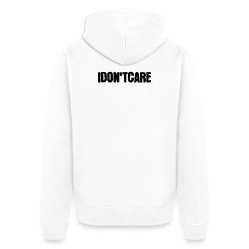Je ne me soucie pas de la déclaration - Veste à capuche bio Premium Unisexe - blanc - Dos - Thijin (182cm)