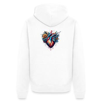 Coeur anti-guerre - Veste à capuche bio Premium Unisexe - blanc - Dos - Thijin (182cm)