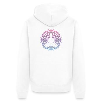 Yoga Mandala - Veste à capuche bio Premium Unisexe - blanc - Dos - Thijin (182cm)