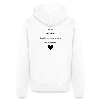 .. Danke Mama - Unisex Premium Bio Zip Hoodie - Weiß - Hinten - Thijin (182cm)