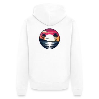 Sommerzeit - Unisex Premium Bio Zip Hoodie - Weiß - Hinten - Thijin (182cm)