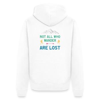 Nicht alle, die umherirren, sind alle verloren - Unisex Premium Bio Zip Hoodie - Weiß - Hinten - Thijin (182cm)