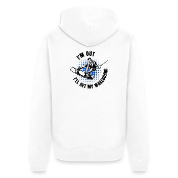 Kitesurfer Statement Wakeboard Surfing Water Sports - Unisex Premium Organic Zip Hoodie - white - Back - Thijin (182cm)