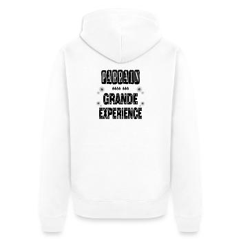 Parrain Avec Une Grande Expérience - Veste à capuche bio Premium Unisexe - blanc - Dos - Thijin (182cm)