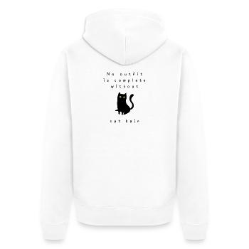 No outfit is complete without cat hair - Unisex Premium Organic Zip Hoodie - white - Back - Thijin (182cm)