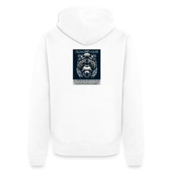 Orangutans - Unisex Premium Organic Zip Hoodie - white - Back - Thijin (182cm)