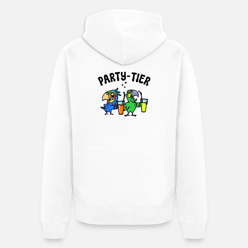 Animal Perroquet Déclaration Zoo Jungle Oiseaux - Veste à capuche bio Premium Unisexe - blanc