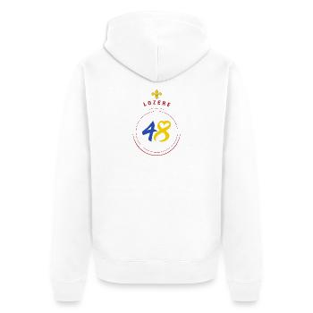 Lozère - Unisex Premium Bio Zip Hoodie - Weiß - Hinten - Thijin (182cm)