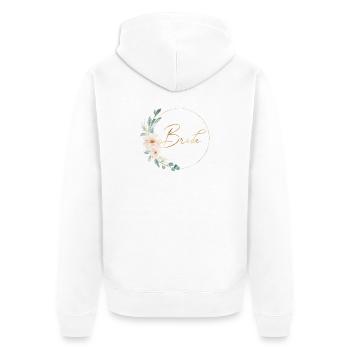 L’équipe de la mariée ! Fleurs, Cercle, Personnalisable - Veste à capuche bio Premium Unisexe - blanc - Dos - Thijin (182cm)