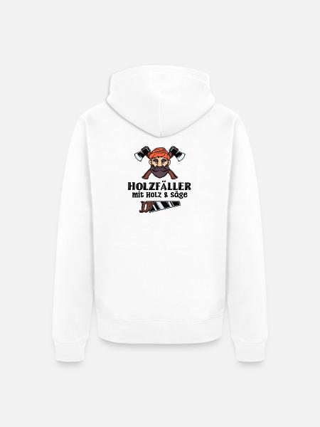 Bûcheron déclaration hache bois menuiserie tronçonneuse - Veste à capuche bio Premium Unisexe - blanc