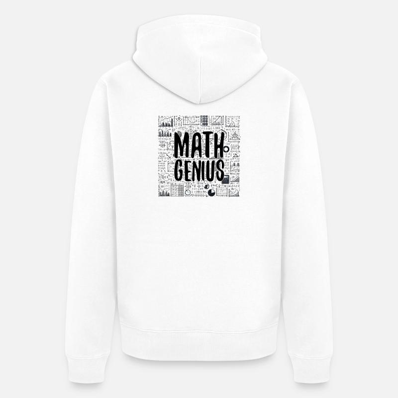 Math Genius Math Genius Math cadeau - Veste à capuche bio Premium Unisexe - blanc
