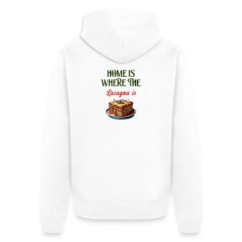 Home is where the lasagna is - Unisex Premium Organic Zip Hoodie - white - Back - Thijin (182cm)