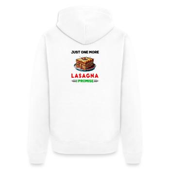 Encore une lasagne, je te le promets - Veste à capuche bio Premium Unisexe - blanc - Dos - Thijin (182cm)