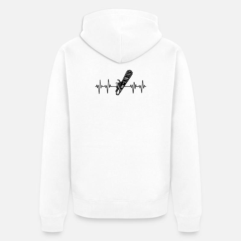 Scie bûcheron tronçonneuse menuiserie menuiserie - Veste à capuche bio Premium Unisexe - blanc