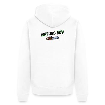 Scie déclaration bûcheron menuiserie forestier - Veste à capuche bio Premium Unisexe - blanc - Dos - Thijin (182cm)