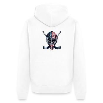 Hockey sur glace USA Drapeaux Casque Sport - Veste à capuche bio Premium Unisexe - blanc - Dos - Thijin (182cm)
