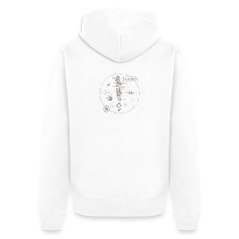 Maldives Vintage Wall Map - Unisex Premium Organic Zip Hoodie - white - Back - Thijin (182cm)