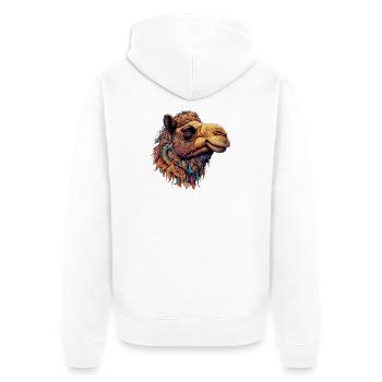 Camel - Unisex Premium Organic Zip Hoodie - white - Back - Thijin (182cm)