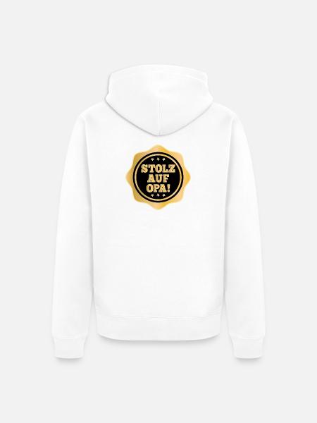 STOLZ AUF OPA - GROßPAPA - Unisex Premium Bio Zip Hoodie - Weiß
