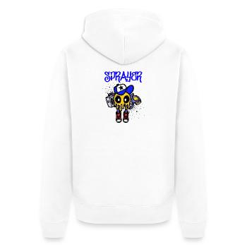 Sprayer Graffiti Spraydose Kunst Strassenkunst - Unisex Premium Bio Zip Hoodie - Weiß - Hinten - Thijin (182cm)