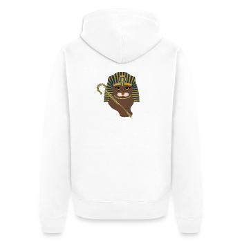 pharaoh cat - Unisex Premium Organic Zip Hoodie - white - Back - Thijin (182cm)