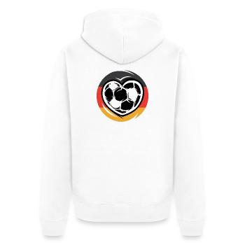 Fußball Herz Deutschland Team Fußballspieler icon - Unisex Premium Bio Zip Hoodie - Weiß - Hinten - Thijin (182cm)